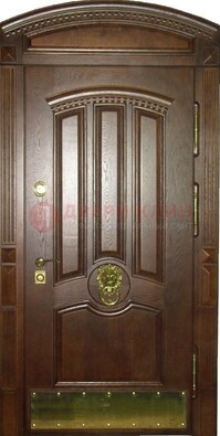 Хорошая стальная арочная дверь с декоративным элементом ДА-23 в Долгопрудном