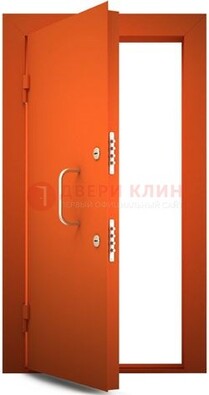 Оранжевая стальная бронированная дверь с нитроэмалью ДБ-2 в Долгопрудном