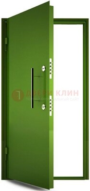 Зеленая металлическая бронированная дверь ДБ-8 в Долгопрудном