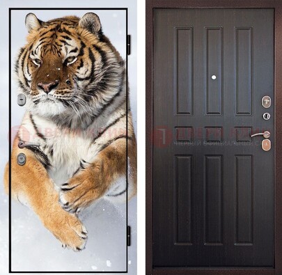 Металлическая дверь с фотопечатью тигра ДФ-1 в Долгопрудном