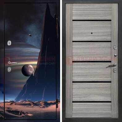 Стальная дверь с фотопечатью космоса ДФ-49 в Долгопрудном