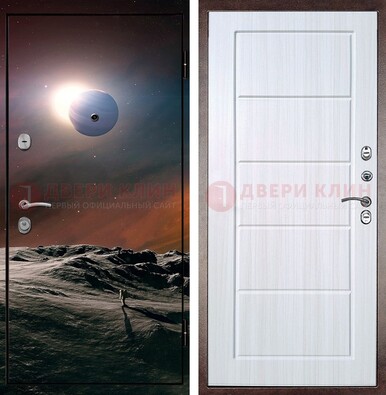 Стальная дверь с фотопечатью планет ДФ-8 в Долгопрудном