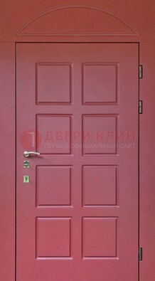 Красная стальная дверь с верхней фрамугой ДФГ-13 в Новосибирске