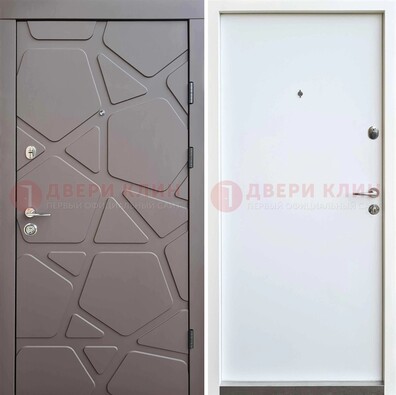 Серая входная дверь с филенчатой МДФ ДМ-216 в Щелково