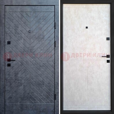 Серая железная дверь с филенчатой МДФ ДМ-217 в Сергиевом Посаде