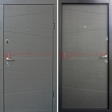 Темная стальная дверь с филенчатой МДФ ДМ-228 в Долгопрудном