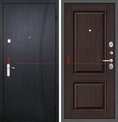 Темная стальная дверь с МДФ панелями ДМ-362 в Долгопрудном