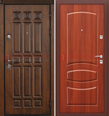 Темная металлическая дверь с МДФ и узором ДМ-364 в Долгопрудном