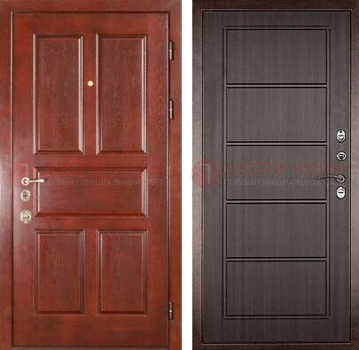 Красная металлическая дверь с МДФ в квартиру ДМ-387 в Люберцах