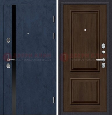 Синяя входная дверь МДФ с обеих сторон ДМ-473 в Нижнем Новгороде