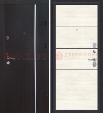 Металлическая современная дверь с МДФ ДМ-483 в Долгопрудном
