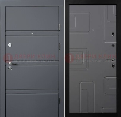 Серая металлическая дверь с МДФ в квартиру ДМ-485 в Долгопрудном