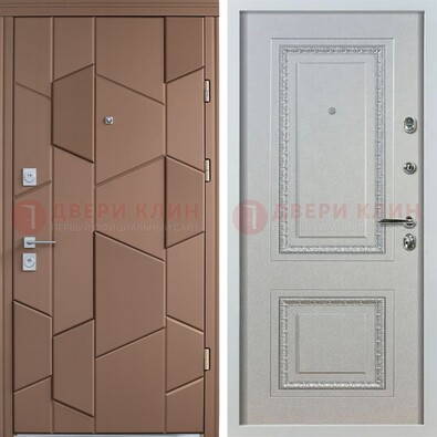 Квартирная стальная дверь с разными панелями МДФ ДМ-496 в Долгопрудном