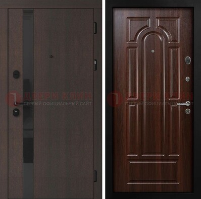 Темная входная дверь с МДФ панелями в квартиру ДМ-499 в Долгопрудном