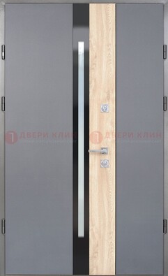 Полуторная металлическая дверь с МДФ ДМ-503 в Долгопрудном