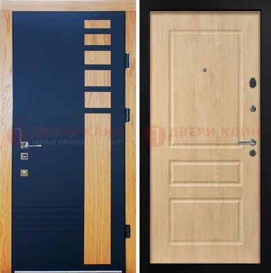 Двухцветная железная дверь с МДФ в квартиру ДМ-511 в Долгопрудном