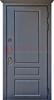 Тёмная входная дверь для коттеджа с МДФ ДМ-528 в Долгопрудном