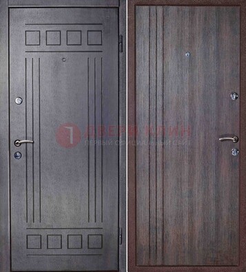 Темная стальная дверь с МДФ с рисунком ДМ-83 в Долгопрудном