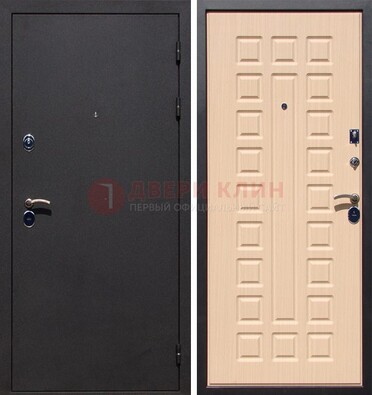 Черная стальная дверь с порошковым окрасом МДФ внутри ДП-102 в Долгопрудном