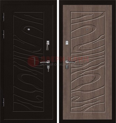 Темная железная дверь с порошковым окрасом ДП-127 в Долгопрудном