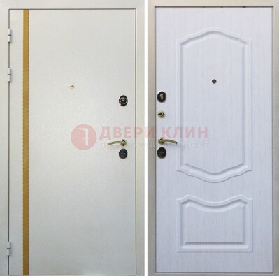 Белая входная дверь с порошковым напылением ДП-136 в Долгопрудном