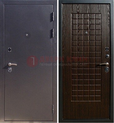 Серая металлическая дверь с порошковым напылением ДП-153 в Долгопрудном
