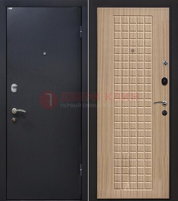 Черная металлическая дверь с порошковым покрытием ДП-157 в Долгопрудном