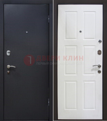 Черная металлическая дверь с порошковым покрытием ДП-193 в Долгопрудном