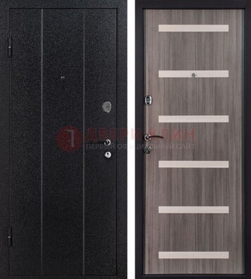 Черная стальная дверь с порошковым окрасом ДП-199 в Долгопрудном