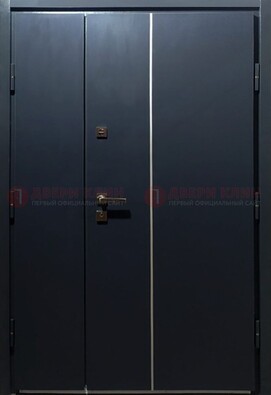 Темная металлическая дверь с порошковым покрытием ДП-220 в Долгопрудном