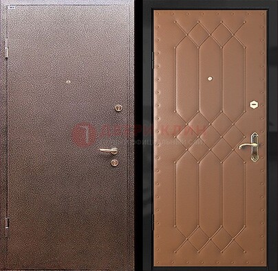 Коричневая металлическая дверь с порошковым окрасом ДП-22 в Долгопрудном