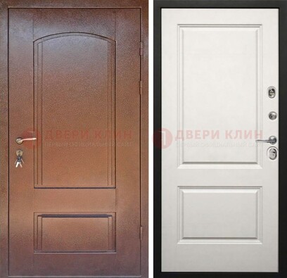 Железная дверь с порошковым покрытием Медный антик со светлой МДФ ДП-234 в Долгопрудном