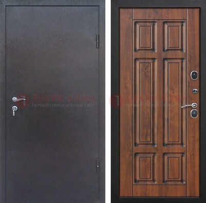 Темная входная дверь с порошковым покрытием с МДФ панелью ДП-235 в Долгопрудном