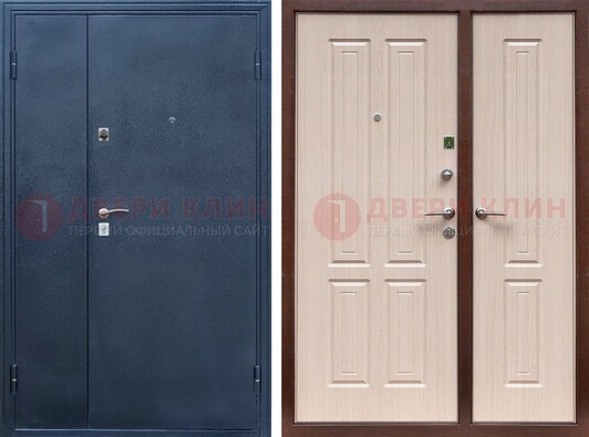 Двустворчатая стальная дверь с порошковым напылением и МДФ ДП-239 в Долгопрудном