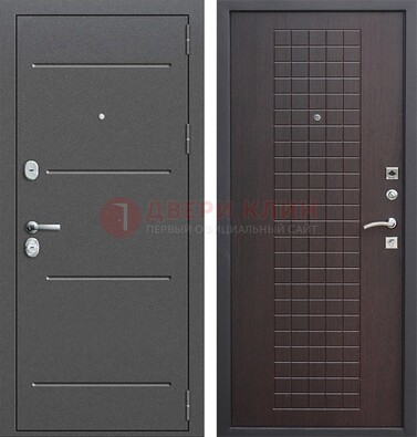 Металлическая дверь с порошковым покрытием и МДФ Махагон ДП-254 в Долгопрудном