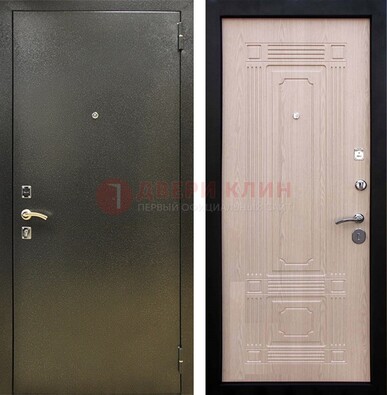 Входная темно-серая дверь с порошковым напылением и МДФ ДП-273 в Долгопрудном