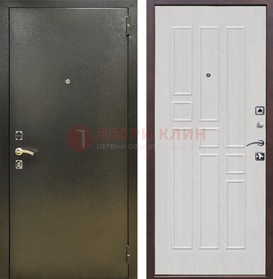 Входная дверь Темное серебро с порошковой отделкой и терморазрывом МДФ ДП-282 в Долгопрудном