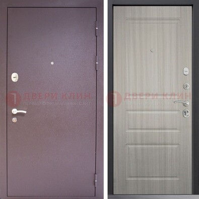 Темная стальная дверь с порошковым окрасом и МДФ ДП-310 в Долгопрудном