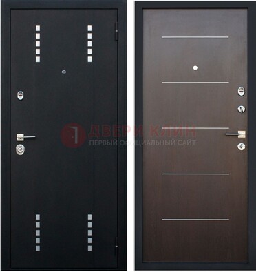 Черная металлическая дверь с порошковым окрасом ДП-62 в Долгопрудном