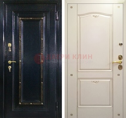 Парадная дверь с золотистым декором ДПР-3 в квартиру в Долгопрудном