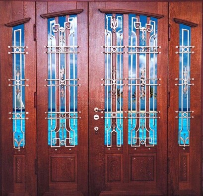 Парадная дверь со вставками из стекла ДПР-55 с шумоизоляцией в Долгопрудном