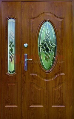 Парадная дверь со стеклянными вставками ДПР-73 для дома в Долгопрудном