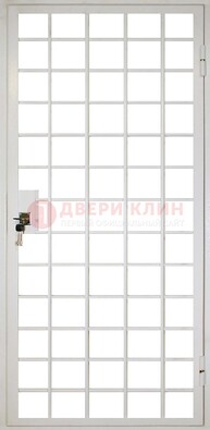 Белая металлическая решетчатая дверь ДР-2 в Долгопрудном