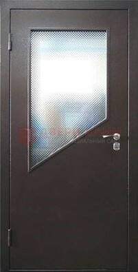 Стальная дверь со стеклом ДС-5 в кирпичный коттедж в Долгопрудном