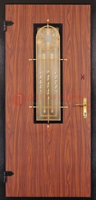 Дополнительная дверь со стеклом и золотой ковкой ДСК-16 в Долгопрудном