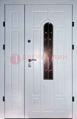 Входная дверь Винорит со стеклом в белом цвете ДСК-277 в Долгопрудном