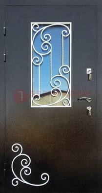 Входная дверь Порошок со стеклом и ковкой ДСК-278 в Долгопрудном