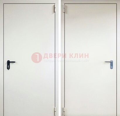 Белая железная техническая дверь ДТ-16 в Долгопрудном