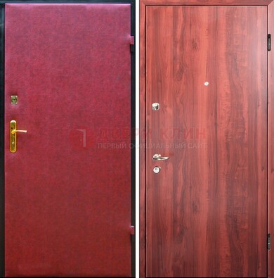 Красная входная дверь с винилискожей ДВ-30 в Долгопрудном