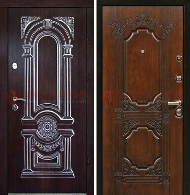 Железная дверь с виноритом в цвете Итальянский орех ДВТ-103 в Долгопрудном